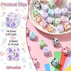 30 шт. акриловые печатные бусины с УФ-покрытием&nbsp;MACR-CJ0002-10