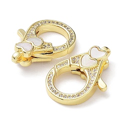 Покрытие стойки латунь микро паве прозрачный кубический цирконий застежки-лобстеры KK-F858-07A-G