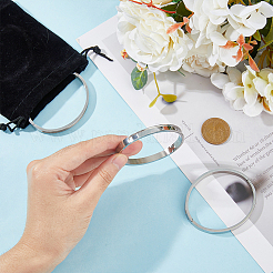 3 шт. браслеты-браслеты в форме яйца из нержавеющей стали 201 с рифленой подвеской&nbsp;STAS-UN0048-68