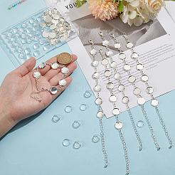 60шт прозрачный стеклянный кабошон с 10шт латунный браслет для изготовления&nbsp;DIY-GO0002-32B