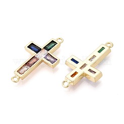 Messing-Pavé-Glieder aus farbigen Zirkonia&nbsp;KK-T080-48G