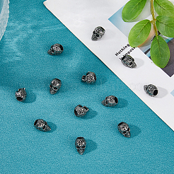 12 шт. европейские бусины из нержавеющей стали 304&nbsp;STAS-HS0001-05