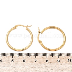 Серьги-кольца из нержавеющей стали 201 с вакуумным покрытием PVD и штифтами из нержавеющей стали 304 для женщин&nbsp;EJEW-D279-12G-02