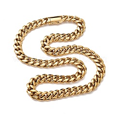 Ожерелья из кубинской цепочки из нержавеющей стали 304 толщиной 12 мм для унисекс&nbsp;NJEW-K295-02C-G