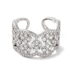 Кольца-манжеты из латуни с микропаве из кубического циркония&nbsp;RJEW-D025-18P