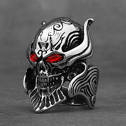 Anillos de dedo con rhinestone de acero inoxidable 304 para hombre&nbsp;WG88DD3-01