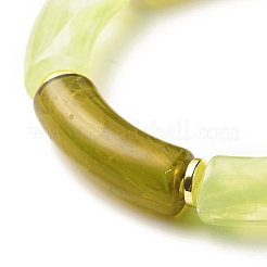 Bracciali elastici con perline in tubo acrilico&nbsp;BJEW-JB07762-02