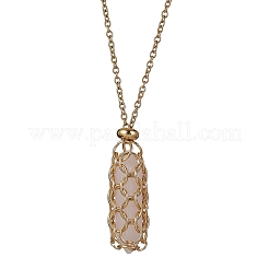 Collares con colgante de bala de piedras preciosas naturales mezcladas&nbsp;NJEW-JN04529-02