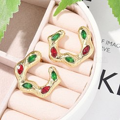 Серьги-гвоздики из нержавеющей стали 304 со стеклянными вставками&nbsp;EJEW-M070-17G-01