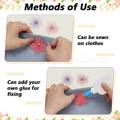 40 шт. 10 стиля цветочные плиссированные полиэстеровые стразы украшения аксессуары&nbsp;DIY-FG0008-37