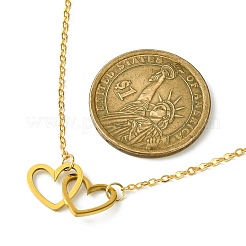 Collier avec pendentif en forme de cœur entrelacé en acier inoxydable 201&nbsp;NJEW-JN04525