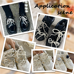 2 пирс бант пластиковый искусственный жемчуг подвески для обуви&nbsp;DIY-SP0002-84B