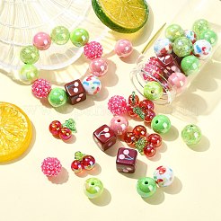 45 kit de 9 styles de perles rondes en plastique et de perles acryliques&nbsp;MACR-CJ0002-45