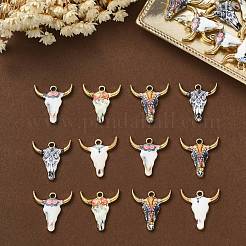 50 шт. 5 цвета подвески из сплава эмали с принтом&nbsp;ENAM-CJ0003-88