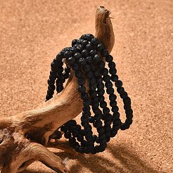 Круглые бусины из натуральной лавы BJEW-G550-07-4mm