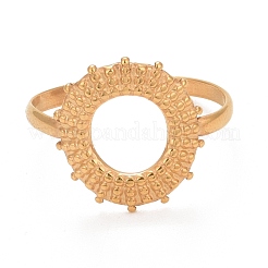 Ионное покрытие(ip) 304 нержавеющая сталь пончик открытое кольцо-манжета для женщин&nbsp;RJEW-C025-21G