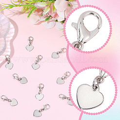100 pz. ciondolo a forma di cuore in acciaio inossidabile 201&nbsp;HJEW-BM0001-14
