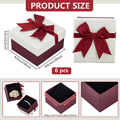 Scatole regalo in carta con fiocco in poliestere&nbsp;CON-WH0095-224B