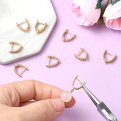 5 пара серег-гвоздиков из латуни с кубическим цирконием&nbsp;KK-BBC0019-98