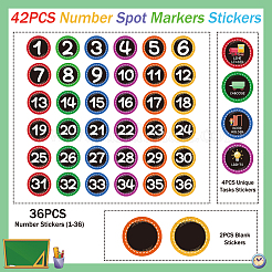 42 autocollant décoratif en papier auto-adhésif sur le thème des chiffres&nbsp;DIY-WH0646-002