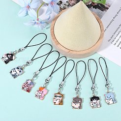 Ремешки для мобильных устройств с подвеской из сплава эмали&nbsp;HJEW-SW00047