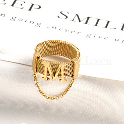 304 Edelstahl-Fingerringe mit breitem Band&nbsp;WG20EAC-01