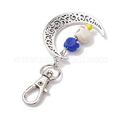 Decorazioni con ciondoli in turchese sintetico e resina con teschio&nbsp;HJEW-JM01971-04