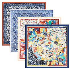 4 Stück quadratischer Schal aus Polyester in zwei Farben&nbsp;AJEW-TA0003-30
