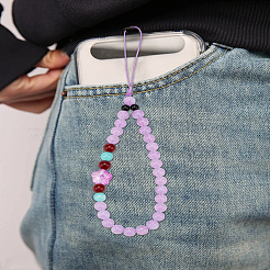 1 шт. пластиковые цветочные ремешки для мобильного телефона&nbsp;HJEW-LP0002-24