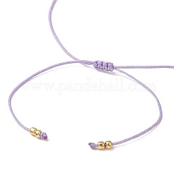 Натуральные круглые аметистовые бусины плетеные браслеты из бусин для женщин&nbsp;BJEW-JB11655-04