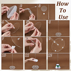 4 шт. прозрачный акриловый держатель для пончиков с плоским круглым основанием&nbsp;ODIS-WH0086-169