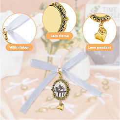 Decoraciones colgantes de aleación ovaladas&nbsp;HJEW-AB00499
