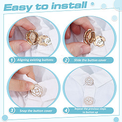 6 шт. запонки из сплава с цветочным узором из смолы&nbsp;FIND-ME0003-15G-02