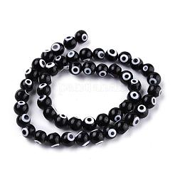 Ручной сглаз бусины круглые пряди из бисера&nbsp;LAMP-L055-8mm-08