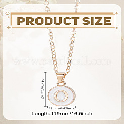 1 шт. ожерелье из цинкового сплава с белой эмалью&nbsp;NJEW-LP0002-88G-O