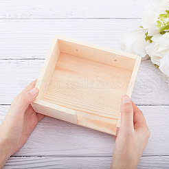 Незаконченная квадратная платформа для хомяка из натурального дерева&nbsp;HJEW-WH0009-01