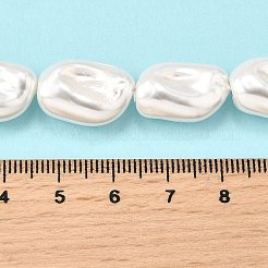 Нити бусин из искусственного жемчуга с гальваническим покрытием из фарфора&nbsp;PORC-K009-01B