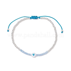 Bracelets tressés en perles rondes en laiton pour femmes&nbsp;BJEW-JB11718