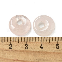Dijes de disco pi/donut de cuarzo rosa natural&nbsp;G-G142-02G
