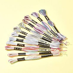 12 моток 6 цвета 6-слойная полиэфирная мулине для вышивания&nbsp;OCOR-FS0001-01B-03