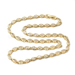 Collane tennis geometriche in ottone con micro pavé di zirconi cubici&nbsp;NJEW-C121-02C-G