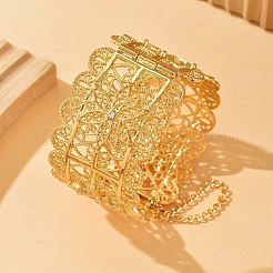 Браслеты из цинкового сплава с цветочным узором и кристаллами-стразами&nbsp;FS-WG1639C-01