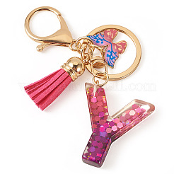 Porte-clés papillon en résine et alliage&nbsp;KEYC-TADJ0002-02G-Y