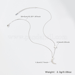 Collar de luna y estrella de plata s925&nbsp;DK3531