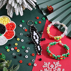 DIY Weihnachtsfass-Armbänder aus Plastikperlen zum Basteln&nbsp;DIY-SC0027-13