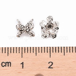 Stile tibetano tappi doppio fiore faccia perline&nbsp;X-PALLOY-O042-02
