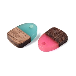 Pendentifs en résine opaque et bois de noyer&nbsp;RESI-N053-32