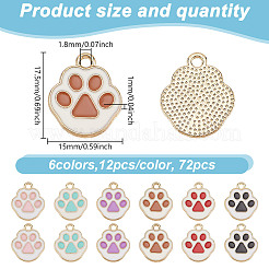 72pcs 6 pendentifs en alliage de couleurs&nbsp;ENAM-GO0001-16