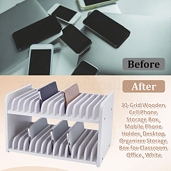 Деревянный ящик для хранения сотового телефона с 30 сеткой&nbsp;CON-WH0115-06