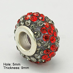 Perline europeo rhinestone di resina&nbsp;GPDL-C004-07S